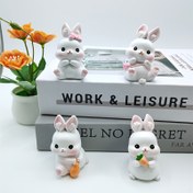 Resim 1pc WhimsyWare Reçine Karikatür Tavşan Figür, Çok Yönlü İç ve Dış Mekân Dekoru, Şirin Tavşan Heykeli Ev, Araba, Masa, Paskalya, Sevgililer Günü Hediyesi 