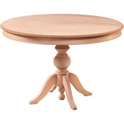 Resim Evimeaksesuar 120 Cm Baba Ayaklı Yuvarlak Sabit Masa Ahşap Ham&Cilasız 