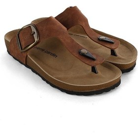 Resim Kadın Pc-6960 Tokalı Parmak Arası Terlik - Taba Taba 