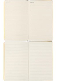 Resim Victoria S Journals Monaco Vegan Deri Sert Kapak 13x21 Çizgili Defter Krem 123-0234 