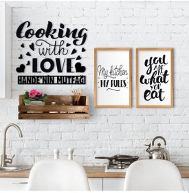 Resim Bk Home Dekoratif Doğal Ahşap Raf Mutfak Konseptli 2’Li Ahşap Tab (551038731) 