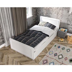 Resim Snow Tek Kişilik Country Tarzı MDF Karyola - 100cm x 200cm 