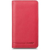 Resim Guard Telefon Girişli Kırmızı Hakiki Deri Unisex Cüzdan 