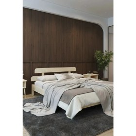 Resim Renazzo Mobilya Lotus New Modern Ahşap Karyola - Bohem ve Modern Tasarım Sarsılmaz Masif Ahaşp Karyola 