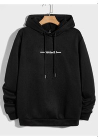 Resim Unisex Kadın/erkek Harajuka Sokakt Yazılı Grafik Sweat Siyah 