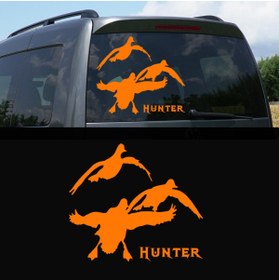 Resim Melek Pazarı 20 X 18 Cm Hunter Yaban Kazı Avcılık Araba Sticker 