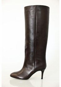 Resim Kahverengi Topuklu Klasik Çizme 25357 Kahve Rengi 