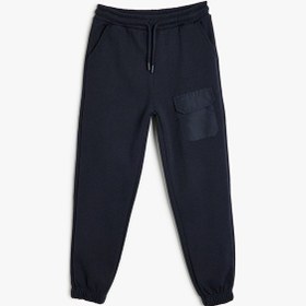 Resim Koton Basic Jogger Eşofman Altı Beli Bağlamalı Cep Detaylı Şardonlu Lacivert 5wkb40006tk Lacivert 
