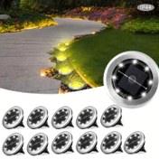 Resim 8/12 adet Mini Güneş 8LED Yer Gömme Yolu Işığı Çim Işığı, Dış Mekan Paslanmaz Çelik Yer Güneş Işığı, Avlu, Bahçe, Yol, Kaldırım, 