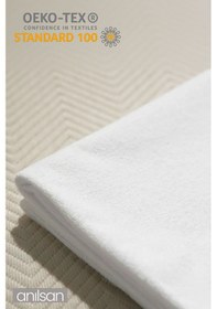 Resim 2'li Sıvı Geçirmez Yastık Koruyucu Alez - Su Geçirmez, Yıkanabilir, Antialerjik Yastık Kılıfı Beyaz 