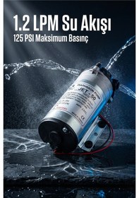 Resim Jet 50 Diyaframlı Su Arıtma Pompası - 24v Dc, 1.2 Lpm, 130 Psı Basınç 