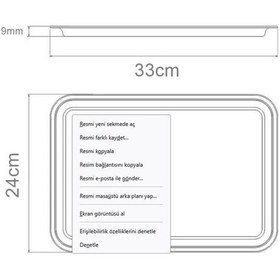 Resim Zhlhome Sunum Tepsisi Çay Kahve Tepsisi 33x24 Cm 430 Paslanmaz Çelik Gümüş 