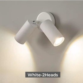 Resim Riolight Modern Oda,salon,banyo Beyaz 2li Hareketli Başlık Metal Duvar Aplik Spot Ampül Dahildir Beyaz 