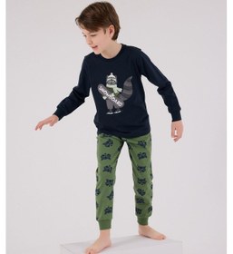 Resim Rolypoly Erkek Çocuk Lacivert Pijama Takımı 5274-48643 Lacivert 