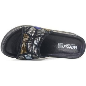Resim Witta 54307-24 Anatomik Fashıon Dolgu Topuklu Taşlı Kadın Terlik Siyah 