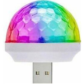 Resim Araç İçi Mini Disko Topu Sese Duyarlı Usb Girişli 