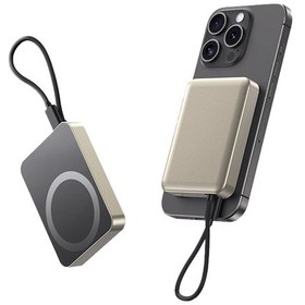 Resim 8736e 10000mah Telefon Güç Bankası 15w Dahili Tip-c Kablolu Kablosuz Manyetik Şarj Cihazı Altın Gold 