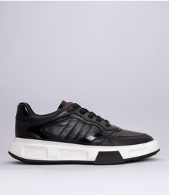 Resim MARCOMEN Erkek Bağcıklı Deri Sneaker Siyah 