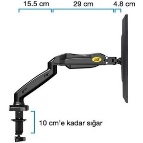 Resim North Bayou NB F80 Tek Kol Amortisörlü 17-30" Masa Monitör Tutucu 