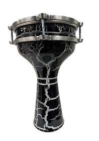 Resim Vatan Darbuka 5 Numara Çatlak Boyalı Siyah - Beyaz Desenli 