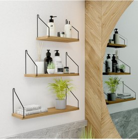 Resim Roomiehome Catchme Mutfak Banyo Yaşam Alanı Duvar Rafı Kitaplık 3'lü Set - 445233612 