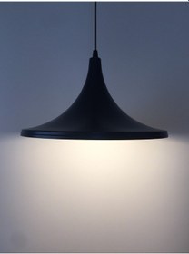 Resim Mylights Siyah Içi Beyaz Metal Sarkıt 36 Cm Retro 