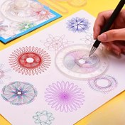 Resim 22 Parça Çocuklar İçin Sihirli Çizim Seti - Renkli Spiral Desenli Şablonlar ve Marker, Eğitici & Yaratıcı Sanat Araç Seti, Noel, Doğum Günü Hediyeleri & Öğrenci Ödülleri İçin İdeal, Çizim Aksesuarları 