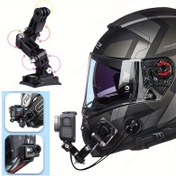 Resim Uyumlu Modeller için Ayarlanabilir Motosiklet Kaskı Çene Montajı - DJI Aksiyon Kameraları (Model 9, 7, 5, 6 ve Daha Fazlası) - Pil Gerekmez, Kablosuz Bağlantı, Güvenli Tutuş, Kolay Kontrol Erişimi, Motosiklet Kamera Montajı 