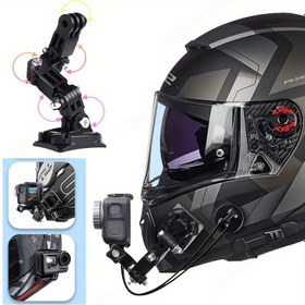 Resim Uyumlu Modeller için Ayarlanabilir Motosiklet Kaskı Çene Montajı - DJI Aksiyon Kameraları (Model 9, 7, 5, 6 ve Daha Fazlası) - Pil Gerekmez, Kablosuz Bağlantı, Güvenli Tutuş, Kolay Kontrol Erişimi, Motosiklet Kamera Montajı 