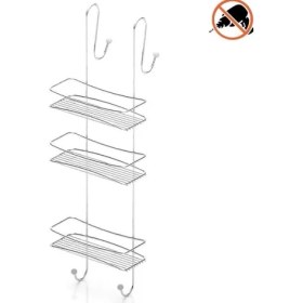 Resim Geseus 3 Katlı Asmalı Banyo Duşakabin Duş Rafı Krom BK066 