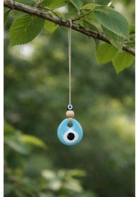 Resim Turkuaz Cam Nazarlık 3 Cm Araba İçin Dikiz Aynası Dekoru Küçük Boy Şans Süsü 