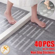 Resim 10/20/40 Adet Şeffaf Kaymaz Banyo Stickerları - PEVA Kaydırmaz Duş Basamakları, Yuvarlak & Uzun Şerit Yapışkan Etiketler Küvet ve Giriş İçin - Yüksek Kalite, İz Bırakmayan, Kolay Kurulum Güvenlik Pedleri 