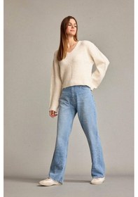 Resim Defacto Baggy Fit Yüksek Bel Düz Paça Jean Pantolon G0586ax25smbe702 Mavi 