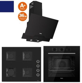 Resim Ferre Silenart Yeni Seri QBL62CS + SS205 + D063-SA Ultra Sessiz Siyah Ankastre Set 