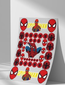 Resim Sticker Market Spider Man, Örümcek Adam Sticker Seti, Düz Yüzeyler Için A4 Boyutu Çıkartma Etiket Seti 
