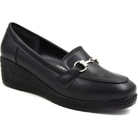 Resim Prego Park Moda Poli Hafif Taban Toka Detaylı Dolgu Günlük Kadın Ayakkabı Siyah Siyah 