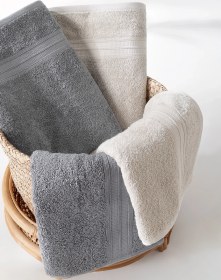 Resim Yataş Angelina 4'lü Banyo Havlu Seti 50x90 Cm/70x140 Cm - Bej / Gri Bej 