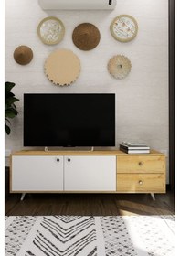 Resim Leder Modern Dekoratif Tv Ünitesi Televizyon Sehpası Atlantik... Atlantik Çam 