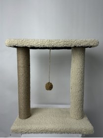 Resim Komano Pontika Peluş Dokulu Yumuşacık 2 Katlı Oturma/Yatmalı Kedi Tırmalama Tahtası 44 cm Soft Sevilen Renkler 