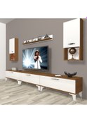 Resim Decoraktiv Eko 270da Mdf Silver Tv Ünitesi Tv Sehpası Ceviz - Beyaz 