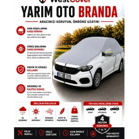 Resim WestCover Opel Astra J Sedan Uyumlu (Reflektörlü-Dikiz) Yarım Oto Branda Güneş Koruyucu Branda Su Geçirmez Uv Korumalı 