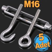 Resim Badem10 Çelik Kanca Yük Halat Gerdirme Germe Gergi Galvanizli Paslanmaz M16 Yüksek Dirençli Aparatı 5 Adet 