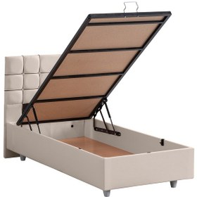 Resim Almada İkili Set, Almada Tek Kişilik Baza Başlık Seti Krem 90 x 190 