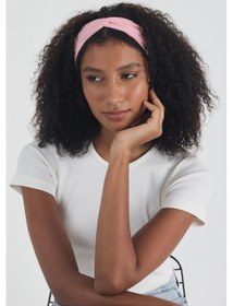 Resim Kadın Pamuklu Penye, Kaymaz, Yumuşak, Esnek, Stilinle Öndesin Saç Bandı Bandana - Tek Ebat / Pembe Pembe 