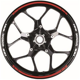 Resim Yazısız Uzun Mondial Yazılı Kısa Kesikli 16 Lı Çift Renk Jant Sticker Etiket 