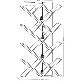 Resim Lagomood Rahle Kitaplık Beyaz Ceviz 