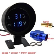 Resim Xiyu Shop 34 mm Adaptör Stili ile H Araba Dijital LED Su Sıcaklık Ölçer Santigrat Su Sıcaklığı Ortak Boru Sensörü ile 10 mm Adaptör Npt Voltmetre 2 In 1 (Yurt Dışından) 