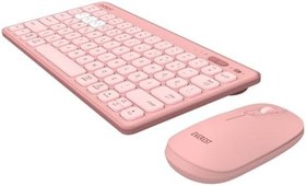 Resim Everest LUMI KM-BT903 Pembe 3in1 3 BT + 2.4 1600dpi Ultra İnce Q 4 Cihaz Bağlantılı Scissors Kablosuz Klavye + Mouse Set 