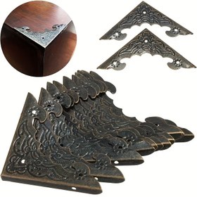 Resim 4 adet Antik Metal Kaplama Yılan Köşe Koruyucuları Ahşap Kutular ve Hediye Setleri için - Fthalat İçermeyen, DIY Üçgen Dekoratif Donanım İnci Sallanan Tasarım, Kolay Kurulum için Güvenli Montaj Delikleri, DIY El Sanatları Donanımı 