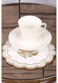 Resim Glory Gold Renk 6'lı Kokteyl Peçetesi Kahve Yanı Sunum Peçetesi 